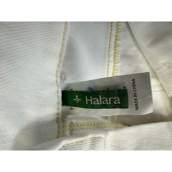 Halara Flex White Wide Leg Cuffed Jeans Size Small High Rise Stretch Denim MLDNO - Picture 3 of 12
